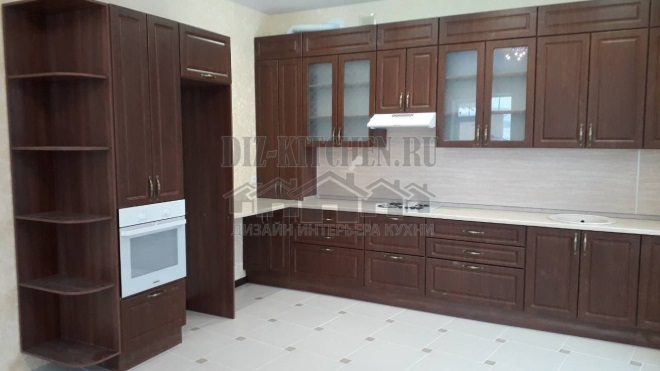 Neoclassical brown kitchen 