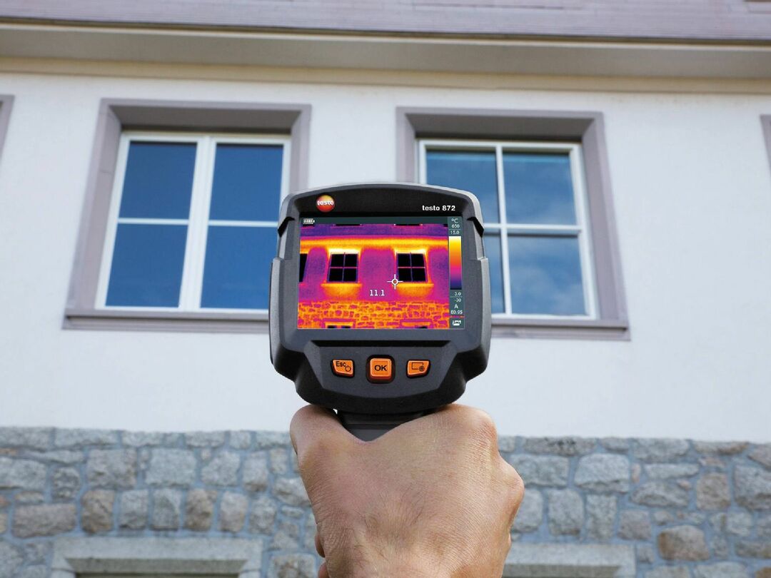 Finding heat leaks with a thermal imager