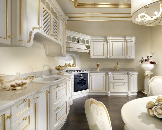Classic style kitchen with gilding