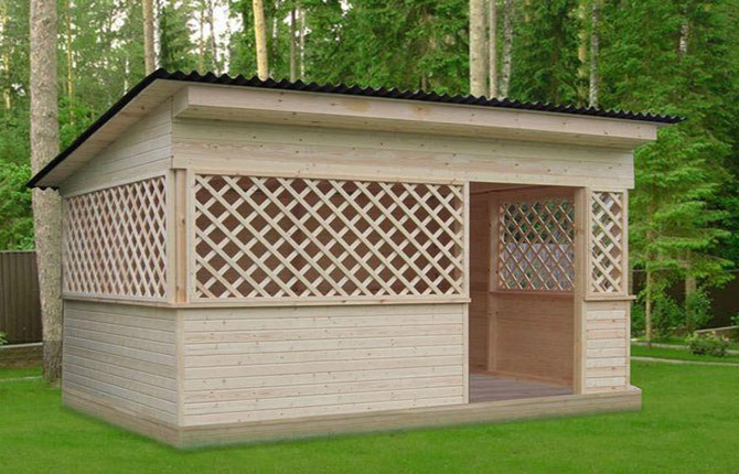 Do-it-yourself gazebo with a shed roof: diagrams, drawings, calculation, step-by-step instructions, photos