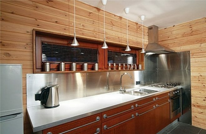 lining the kitchen with wood
