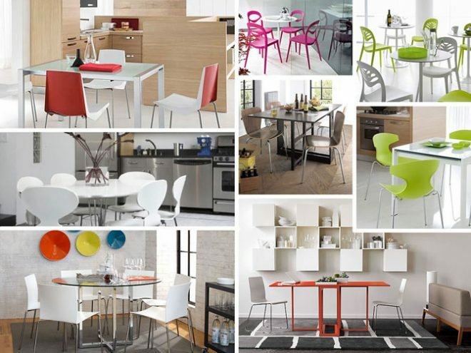 Tafels en stoelen voor de keuken: geheimen van keuze, designertips