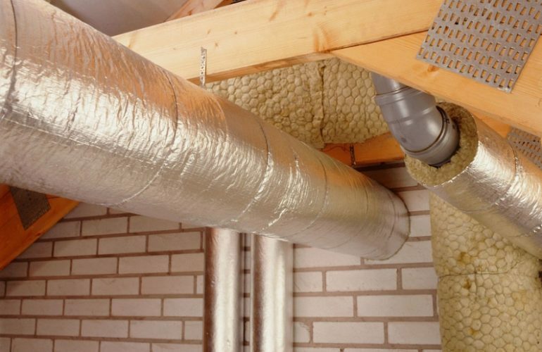 Thermal insulation of ventilation with foil mineral wool